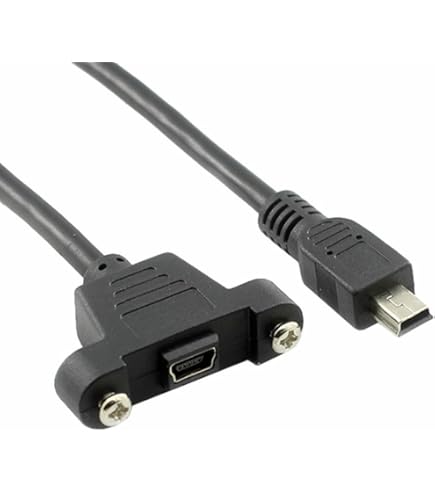 Duttek Mini USB Panel Montagekabel 30 Cm – Links Abgewinkelt, Wasserdicht, Für Auto, Boot & Motorrad, Stecker Auf Buchse