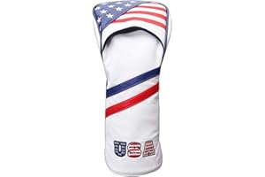 SHABIER Couvre-club de golf avec drapeau étoiles et rayures pour Callaway Adams Taylormade Odyssey Driver Fairway Bois hybride