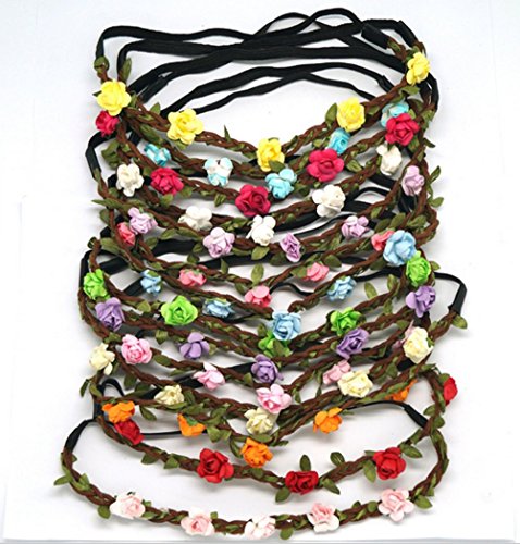 cuhair (TM) 100 Sommer Strand Fashion Frauen Mädchen Haar Stirnband Rose Blumen Haarband Hoop Damen Elastic Haar Zubehör