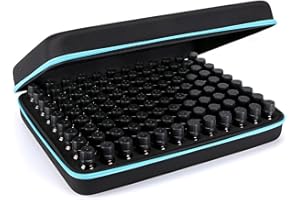 BTSKY 108 butelek trwała wodoodporna twarda obudowa EVA duża pojemność olejki eteryczne uchwyt torba do przenoszenia (niebieski)