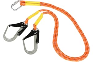 MENAYODA Fallschutz Sicherheitsseil, Sicherheitsleine Professioneller Sicherheitsgurt Werkzeug Absturzsicherung für Bergsteigen Arbeiten in Großer Höhe (1,6m) (A)