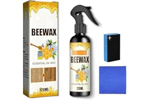 OXGPAL Natural Beeswax Care Spray & Restorer, Natural Beeswax Spray Used to Care For Wood, Leather and Furniture Polish, with Rag and Sponge (120ML)