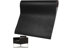 YANJIY Patch de Réparation en Cuir, 60 x 137cm Simili Cuir Autocollant, Rouleau Adhésif pour Canapés, Sièges de Voiture, Sacs à Main, Vestes, Bricolage, Artisanat (Noir)