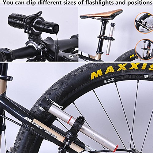 zhixie Universal 360 drehbar Fahrrad Lenker Mount LED Taschenlampe Taschenlampe Halterung Klemme Clip Grip Halterung - 7