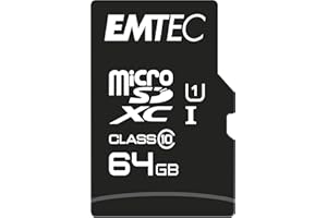 Emtec ECMSDM64GXC10 EliteGold 64GB microSDXC Speicherkarte - Highspeed, SD-Adapter UHS-I, U1, bis 85 MB/Sek