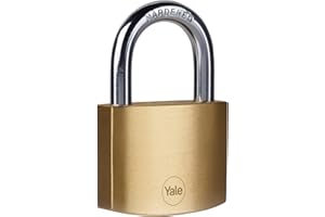 Yale - Y110B/50/126/1 Standardsicherheit 50mm Messing Vorhängeschloss - offener Stahlbügel - 3 Schlüssel