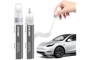 KIKIMO for Tesla Touch Up Paint(Pearl White Multi-Coat(PPSW)), Car Paint Repair Kit for Tesla Model Y/3/S/X, 2 In 1 Scratches Repair with Pen Tip and Brush, Color-Matched for Quick & Easy Fix
