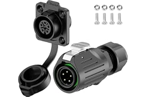 E-WeiChat EW-LP16 Connecteur industriel étanche IP68 Branchement connecteur aéronautique Connecteur circulaire en plastique PBT Connecteur électrique M16 2-9 Broches Prise d'attache (5 Broches)