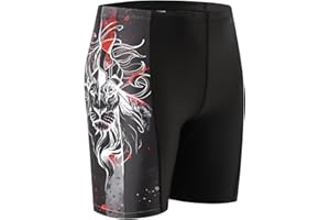 HUGE SPORTS Men's Swim Jammers Quick Dry Jammer Swimsuit Atheletic Racing Swim Shorts