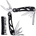 KASTWAVE Multi Tool Kit Plier, Multitool Pliers Foldable Pliers Tool Stainless Steel Multi-Purpose Outdoor Survival Kits with 11 Screwdriver Bits & Nylon Sheath Ideal Pocket Tool