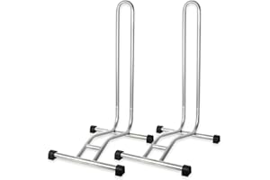 Schramm® 2 supporti per bicicletta in alluminio nero o argento, 38 x 42 x 75 cm, colore: argento