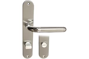 Haeusler-Shop Edelstahl Türbeschlag Star II LS Langschild Bad-WC Drückergarnitur Türdrücker Türbeschläge Türgriffe