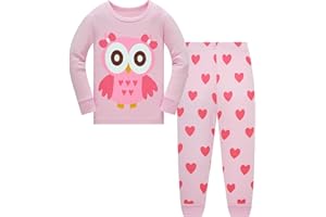 LANGUBABY Kinder Mädchen Schlafanzüge Einhorn Langarm 100% Baumwolle Nachtwäsche Winter Weihnachten Pyjama Set Größe 92-152, 1-12 Jahre