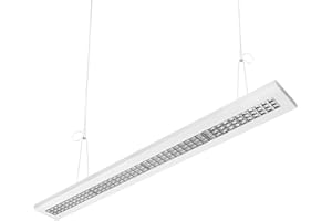‎ELG LEUCHTEN ELG Leuchten Hochwertige LED Pendelleuchte Mit Mikrolamellenraster 150cm 45 Watt 5000 Lumen 4000 Kelvin Neutralweiss Büroleuchte Deckenleuchte Bürobeleuchtung Rasterleuchte Deckenlampe Bürolampe