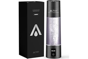ALTHY Performance - Botella de agua Hidrogenada, Tecnología de nano Hidrógeno, Generador de Agua de Hidrógeno, Visualización & Batería y hora, Portátil para Deporte,Oficina,Viajes y Bebida Diaria