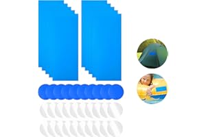 DALAETUS 40 Pièces Piscine Patch de Réparation, Rustine Matelas Gonflable pour Les Lits Gonflables, Les Maisons Gonflables, Les Tentes, Les Flotteurs de Piscine et Les Structures Gonflables(Ronde et Rectangula