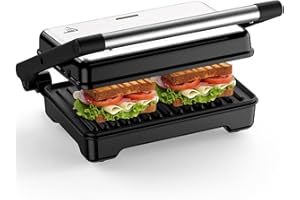 YASHE Sandwich Toaster, 1500W Panini Press Grill, XXL Non Stick Plates,Automatic Temperature, Indicator Lights, 2 Slice