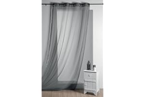Stof Cortina Lovely CASA – Velo Lisa con Ojales para salón o Dormitorio, Talla 135 x 260 Antracita, Vela para Ventana o vestidor, Garantiza tu privacidad, decoración – Ideal para el hogar