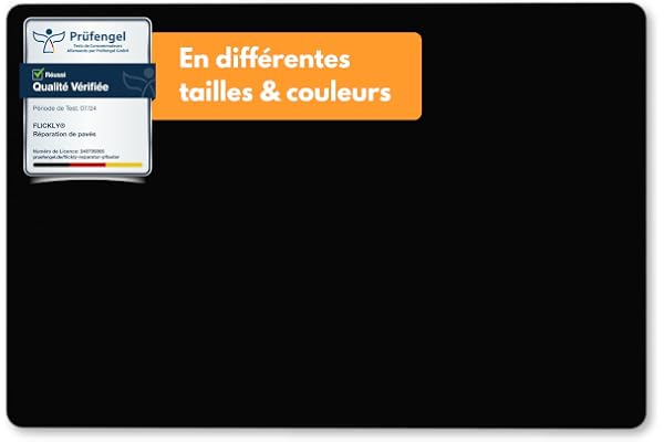Flickly® Patchs de réparation autocollants | camions, remorques, tentes, auvents, camping, parasols, piscine | disponibles en plusieurs couleurs | 30 x 20 cm | Noir (RAL9005)