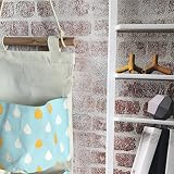 Inwagui Hängeorganizer Hängende Kombination mit 3 Tasche Wand Tür Wandschrank Speicher Beutel Baumwolltuch Hängeaufbewahrung – Regentropfen A - 4