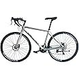 SAHEMA Alloy Road Bike Racing Bicycle, 700C, 18 speed, 50 size, Metallic