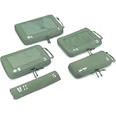 ECOHUB 5 Sets Compression Organizer Suitcase Packing Cubes For Travel | More room in luggage, heavy duty recycled material, Y