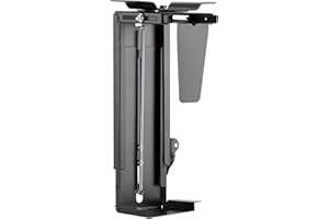 IMOUNT IMPH19 CPU Holder/Under-desk PC Mount: 360° Swivel, Stepless Height & Width Adjustable, in Black
