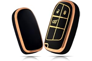 OFFCURVE Custodia Chiavi Auto Guscio Chiave, Cover Chiave Copri Chiavi Telecomando 3/4/5 Tasti Adatto per Jeep Grand Cherokee Renegade Compass Chrysler Dodge Journey Challenger Charger Ram Fiat 500X