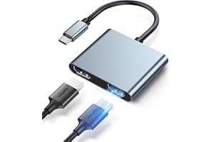NCGGY USB C to Dual HDMI Adapter 4K@60Hz,Type C to HDMI Splitter Extended Display for Laptop HP/Dell/Surface/Lenovo/M-acBook/Chromebook etc(Gray)