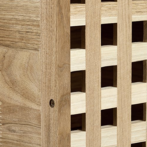 Relaxdays Rollcontainer Holz mit 3 Fächern Walnuss HBT: ca. 91,5 x 40,4 x 40,4 cm Utensilienwagen Rollregal Wäschebox Holz Schrank rollbarer Schubladenschrank, natur - 6