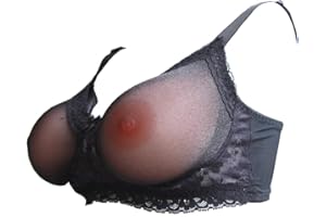 BIMEI Soutien-gorge à poches en dentelle transparente pour formes de poitrine en silicone pour mastectomie Crossdresser85-85