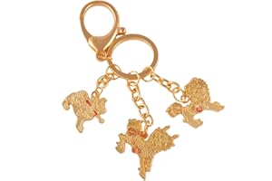 fengshuisale Feng Shui Three Celestial Guardians W Sword, Lasso,hook Key Ring Keychain +Free Red String Bracelet W1131, W1131, Brass