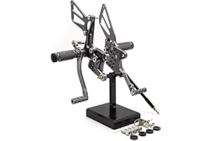 FXCNC Motorcycle Rearset Foot Pegs Rear Set Footrests Fully Adjustable Foot Boards Compatible with GSXR750 GSXR600 1996-2005,GSXR1000 2000-2004,SV650 SV650S SV1000 SV1000S 1998-2014