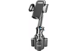 TOPGO Uchwyt na telefon do samochodu, [Bez wstrząsów, stabilny i regulowany drążek] Samochodowy uchwyt na kubek Uchwyt na telefon, podstawka na telefon komórkowy do iPhone'a 14, Samsung i innych