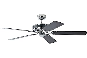 ‎PEPEO Pepeo Deckenventilator ohne Beleuchtung Potkuri, Gehäuse Stahl, Flügelfarbe schwarz, 132 cm, für Räume bis zu 25m²