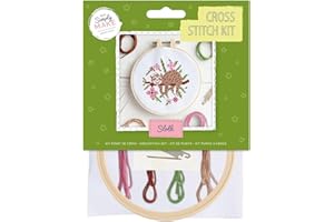 Simply Make Cross Stitch Kit - Sloth Design for Kids and Adults, Including Hoop, Embroidery Thread, Fabric and Needle - Perfect for Adult Crafts and Beginners - Starter Cross Stitch Craft Kit