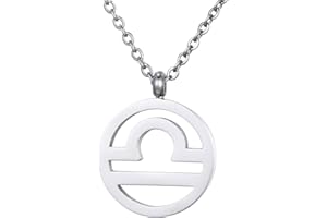 Morella Collar Acero Inoxidable Plata con Colgante Signo del Zodiaco en Bolsa de Terciopelo