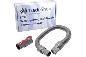 Trade-Shop Kit 2 en 1: Manguera de extensión de repuesto + adaptador intermedio compatible con Dyson DC20 DC21 DC22 DC23 DC25 DC26 DC27 DC29 DC32 DC33 DC36