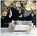 Produktbild Wandbild Custom 3D Wallpaper Silk Cloth Waterproof Canvas Murals Wall Painting Pastoral Floral Flower Oil Painting Black Mural Wallpaper 200X140cm,Yzra