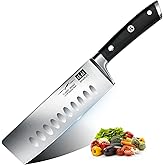 SHAN ZU Japanese Nakiri Knife 6.5 Inch - Ultra Sharp German Stainless Steel Vegetable Chopper Chef Knives - Ergonomic Handle,