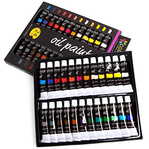 Qualitativ hochwertiges Ölfarbset von Colore – Perfekt für die Verwendung auf Leinwand für Landschafts- und Portraitmalerei – Perfekt für professionelle Künstler, Studenten & Anfänger – Set mit 24 reichhaltig pigmentierten Ölfarben - 2