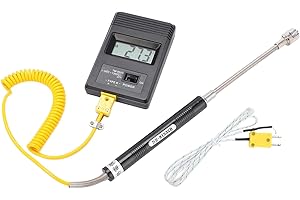SPACNANA Termometro LCD Termometro Digitale con Tipo K Termocoppia Sensore Sonda Termometro LCD