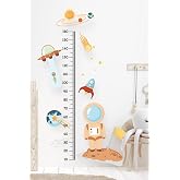 Uzay Fig&uuml;rl&uuml; Boy Cetveli Boy &Ouml;l&ccedil;er Sticker &Ccedil;ocuk Bebek Odası Duvar Sticker Seti