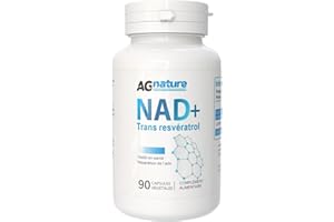 AG NATURE NAD Complément à base de Nicotinamide Pure 90 Gélules 1000 mg – Complexe Anti-Âge et Anti-Fatigue avec Niacine, Trans-Resvératrol et Triméthylglycine