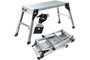 Craftfull Plateforme de Travail CF-107A | Échafaudage de 3 étapes - Échelle en Aluminium - Pliable - Jusqu'à 150 kg - Plateforme de Travail avec échafaudage - Escabeau - Établi