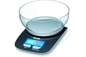 Beurer KS 25 waga kuchenna z misą do ważenia 1,2 l, cyfrowa waga kuchenna z funkcją tarowania i udźwigiem 3 kg, (D x S x W) 220 x 150 x 50 mm
