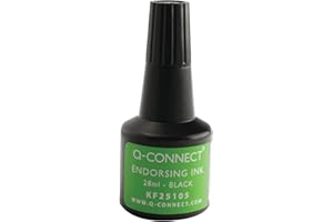 Q-Connect Tinta Tampón Negra Frasco 28 Ml