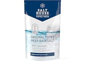 Salthouse Original Totes Meer Badesalz 500g - 100% naturreiner Badezusatz, wohltuend bei Hautirritationen, ideal für empfindliche & trockene Haut, Pflege bei Neurodermitis & Schuppenflechte