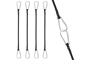JiangLin 4 gumki napinające z haczykami, zestaw pasów napinających, 100 cm, pasy mocujące do bagażu, mocne gumowe napinacze z karabińczykiem, do roweru, ładunku, na kemping