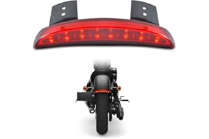 TUINCYN Motorcycle LED Tail Light with Red Lens Chopper Rear Fender Edge License Plate Light Rear Brake Light Stop Running Light Universal Fits For Harley Sportster XL883N 1200N XL1200V XL1200X